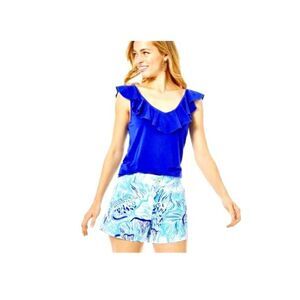 Lilly Pulitzer Women Callahan Stretch Short Blue Fishful Thinking Sz 8